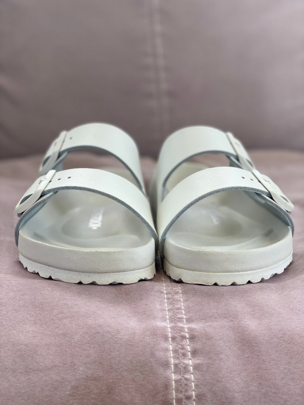 Birkenstock Arizona BS Regular Women 8 Men 6 White Leather Sandal 1026803 Unisex - Picture 8 of 13